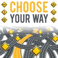 Road Infographics with Signposts