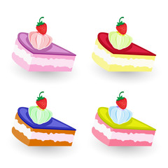 Tasty pieces cakes