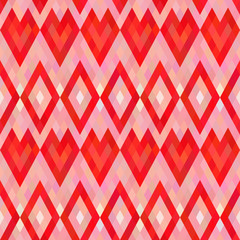 Materiał do szycia Geometric heart seamless pattern