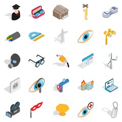 Lease icons set, isometric style
