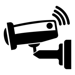 Security camera icon, simple black style