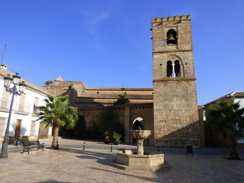 Iglesia de Niebla, pueblo amurallado de Huelva, en la comunidad autónoma de Andalucía (España)