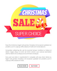 Fototapeta na wymiar Super Choice Christmas Sale Card with Lollipop