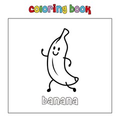 banana fruit coloring page book illustration outline vector download