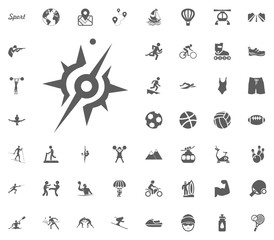 Compass icon. Sport illustration vector set icons. Set of 48 sport icons.