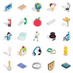 Jollity icons set, isometric style