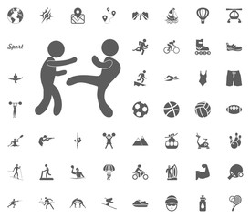 Karate icon. Sport illustration vector set icons. Set of 48 sport icons.