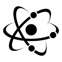 Molecule icon, simple black style