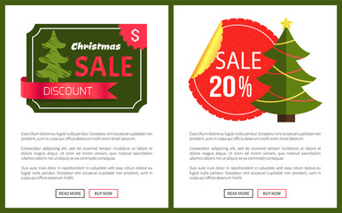 Two Best Christmas Sale Cards Vector Illustration