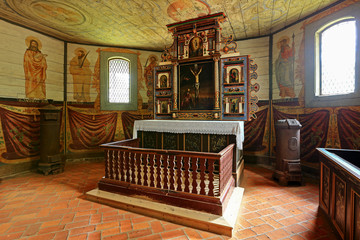 drewniany kościół w Olsztynku - obrazy, fototapety, plakaty