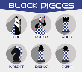 Black chess pieces Set