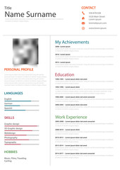 Professional resume cv on white background - obrazy, fototapety, plakaty