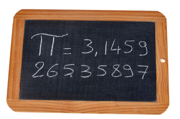 Fototapeta premium Début du chiffre pi écrit sur une ardoise 