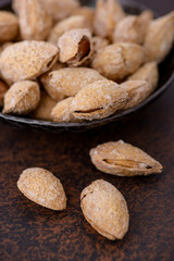 Close-up almonds nuts