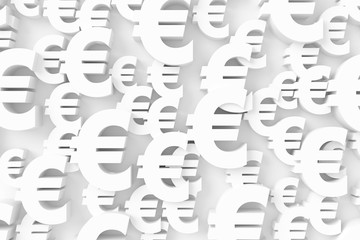 Euro sign background. 3D rendering.
