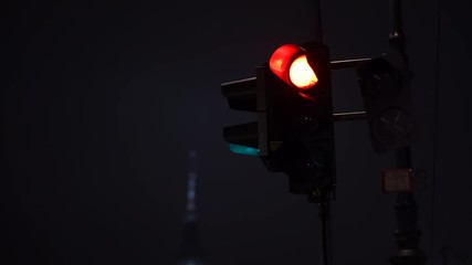 traffic light at berlin, germany with tv-tower in the background