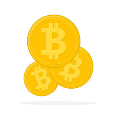 Obraz premium Golden Bitcoin currency. Vector illustration