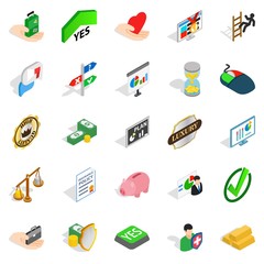 Edge icons set, isometric style