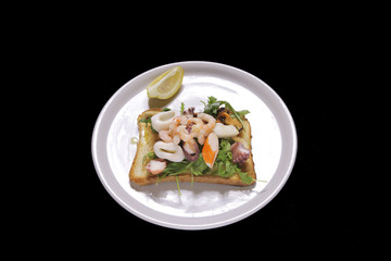 mixed seafood bruschetta
