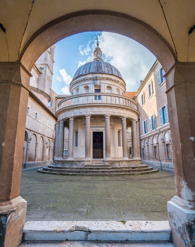Bramante's Tempietto in the Church of San Pietro in Montorio in Rome, Italy.
