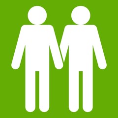 Two men gay icon green