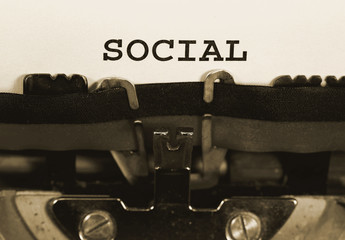 Text SOCIAL written with the typewriter