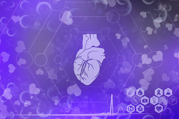2d illustration  Anatomy of Human Heart 