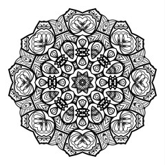 Flower Mandala. Vintage decorative elements. Oriental pattern, vector illustration. Coloring book page. Islam, Arabic, Indian, moroccan spain turkish mystic ottoman motifs