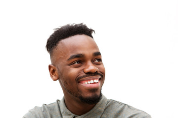 young black man smiling and looking away