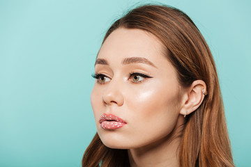 Fototapeta premium Beauty portrait of a young brown haired woman