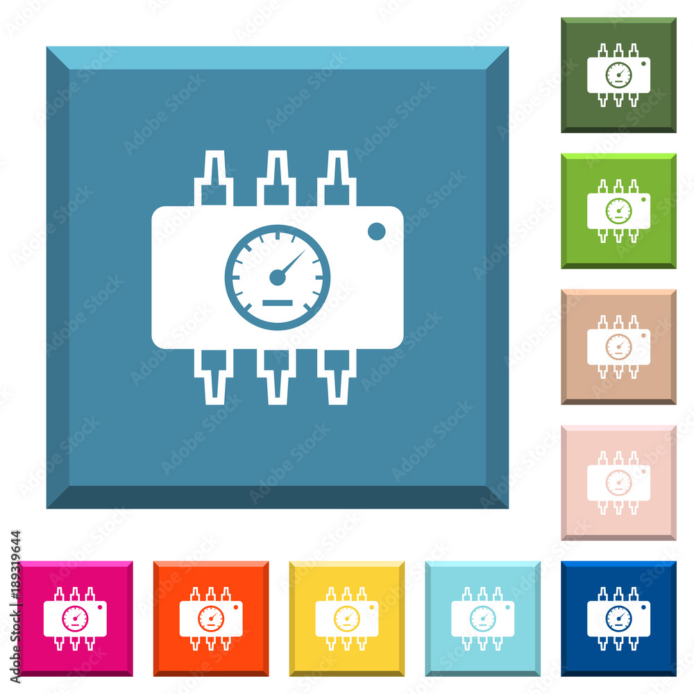 Poster hardware diagnostics white icons on edged square buttons