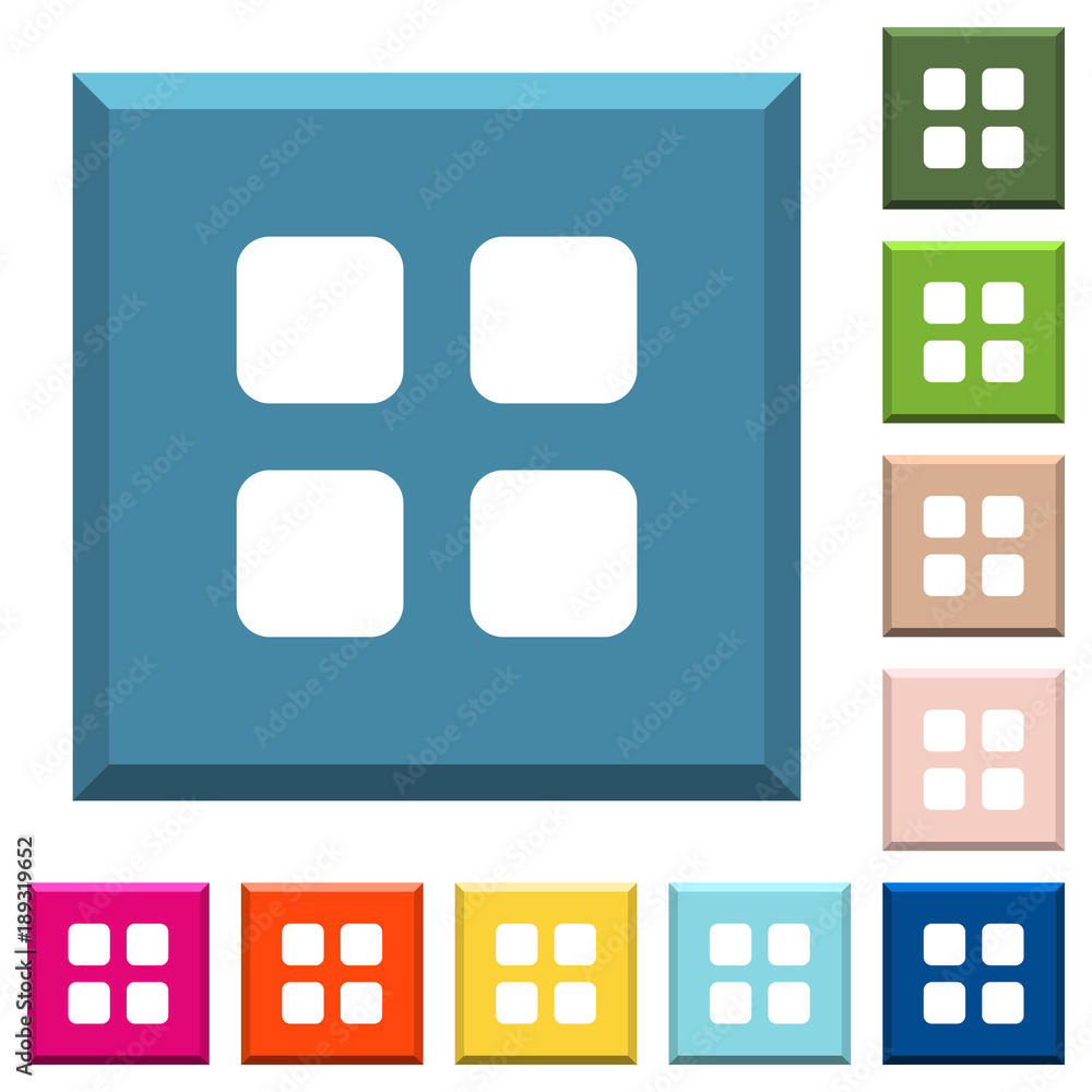 Aufkleber large thumbnail view mode white icons on edged square buttons
