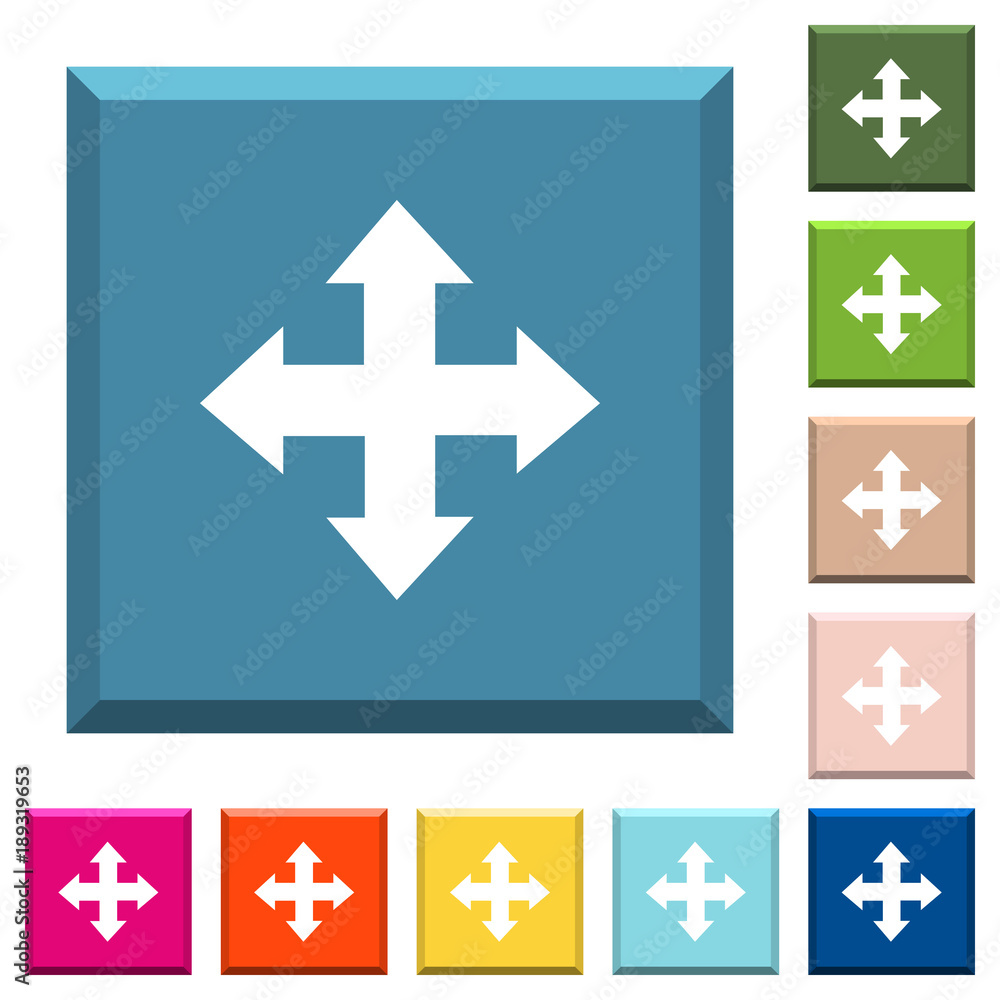 Poster move tool white icons on edged square buttons