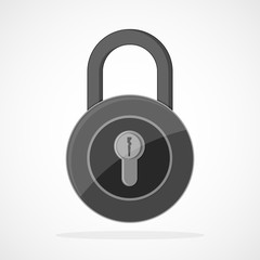 Gray lock icon. Vector illustration.