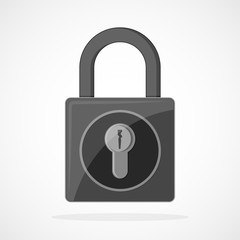 Gray lock icon. Vector illustration.