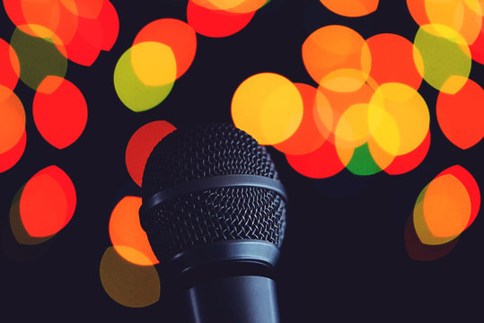 Audio microphone in karaoke bar