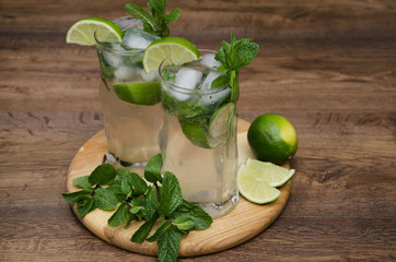 summer drink Mojito, Mahito with mint,