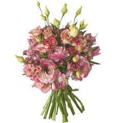 A bouquet of flowers in a beautiful packaging, assembled by a florist