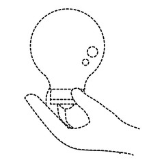 hand with bulb light isolated icon vector illustration design