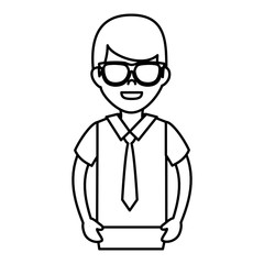 elegant businessman avatar character vector illustration design