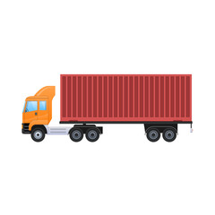 Cargo delivery, parcels, freight. Shipping, deliveries service on truck.