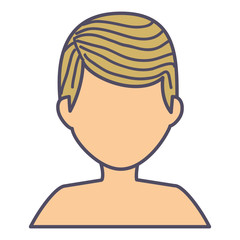 young man shirtless avatar character vector illustration design