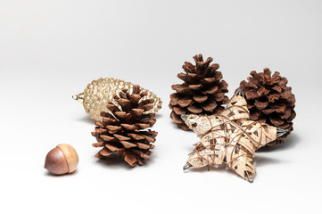 Christmas Tree Ornaments on a Isolated White Background