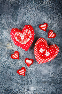 Decorative fabric heart for Valentines day