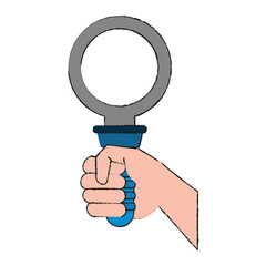 Hand with magnifying glass icon vector illustration graphic design