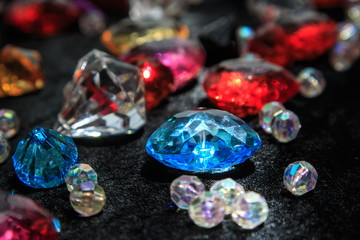 Background with set of many different gemstone