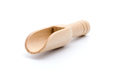 wooden scoop isolated on white background
