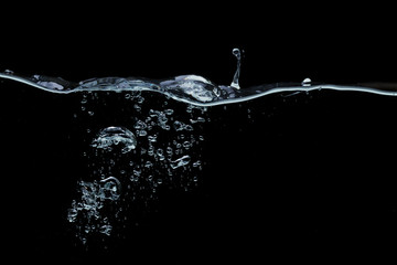 Water black background