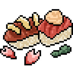 vector pixel art food sushi