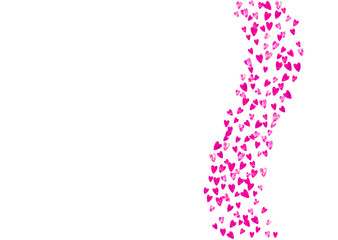 Valentines day frame with pink glitter sparkles. February 14th day. Vector confetti for valentines day frame template. Grunge hand drawn texture. Love theme for flyer, special business offer, promo.